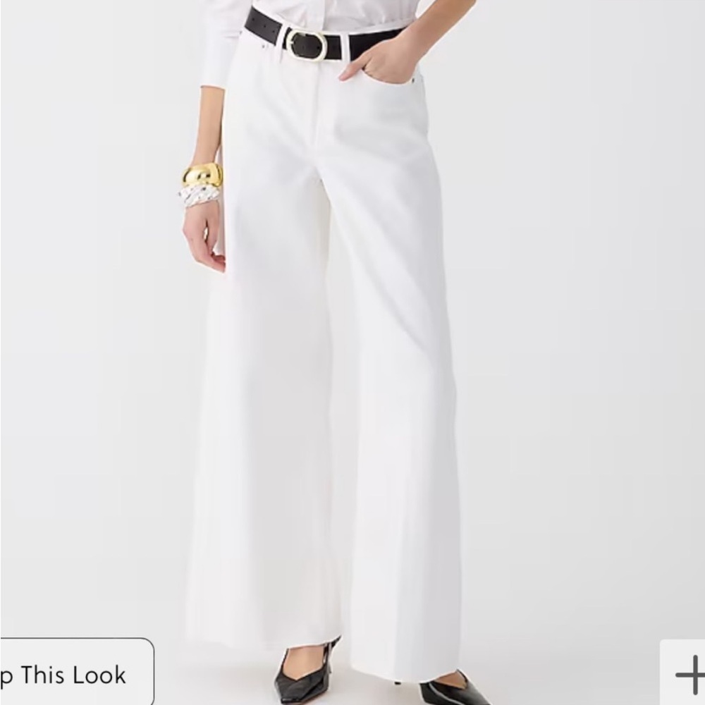 J.Crew High-rise Super Wide-leg Jeans in White Womens Size 31 and 32 NEW BX951 - Picture 1 of 15